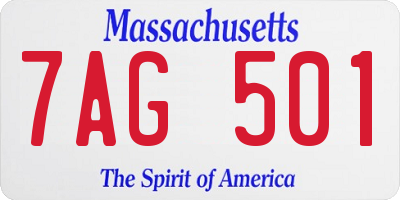 MA license plate 7AG501