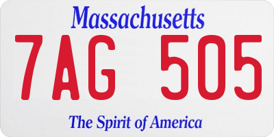 MA license plate 7AG505