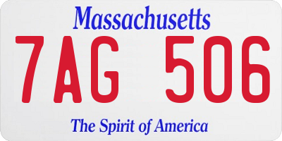 MA license plate 7AG506