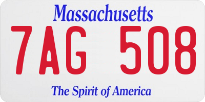 MA license plate 7AG508