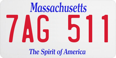 MA license plate 7AG511