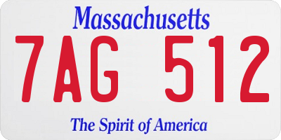 MA license plate 7AG512