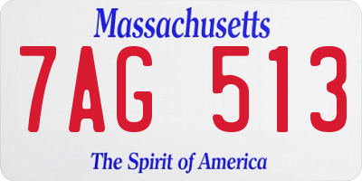 MA license plate 7AG513
