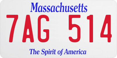 MA license plate 7AG514