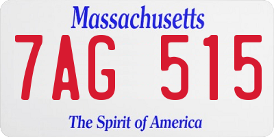 MA license plate 7AG515