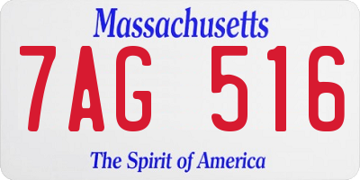 MA license plate 7AG516