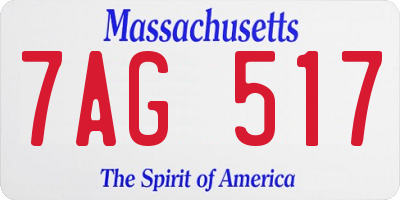 MA license plate 7AG517
