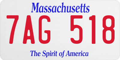 MA license plate 7AG518