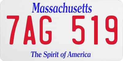 MA license plate 7AG519