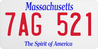 MA license plate 7AG521