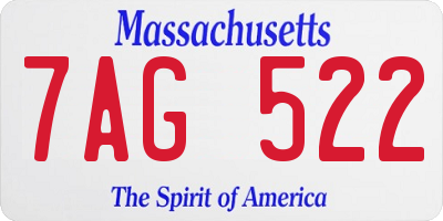 MA license plate 7AG522