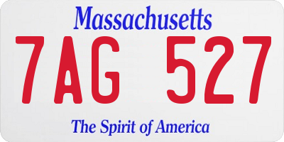 MA license plate 7AG527