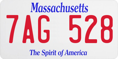 MA license plate 7AG528