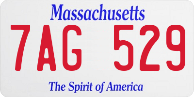 MA license plate 7AG529