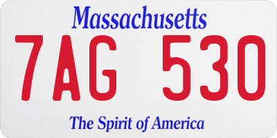 MA license plate 7AG530