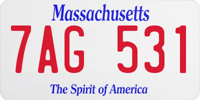 MA license plate 7AG531