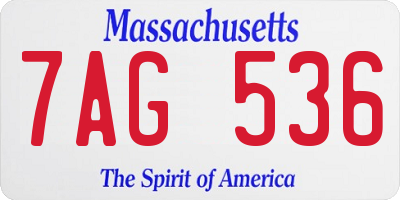 MA license plate 7AG536