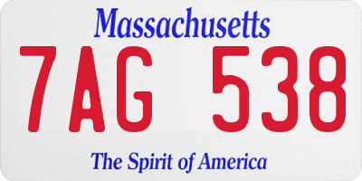 MA license plate 7AG538