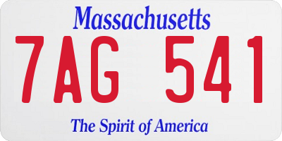MA license plate 7AG541