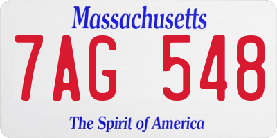 MA license plate 7AG548