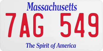 MA license plate 7AG549