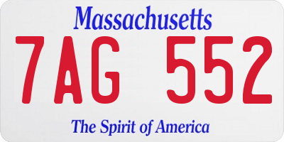 MA license plate 7AG552