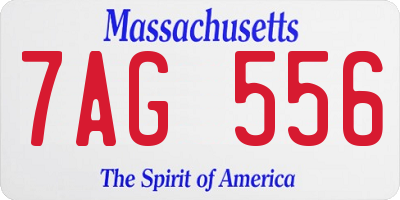 MA license plate 7AG556