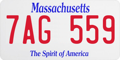 MA license plate 7AG559