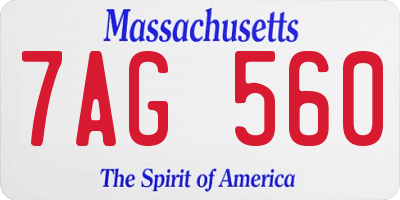 MA license plate 7AG560