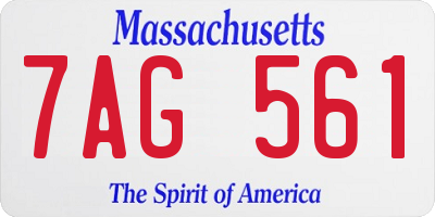 MA license plate 7AG561