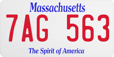 MA license plate 7AG563