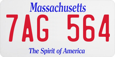 MA license plate 7AG564