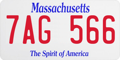 MA license plate 7AG566