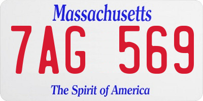 MA license plate 7AG569