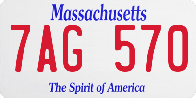 MA license plate 7AG570