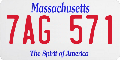 MA license plate 7AG571