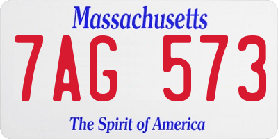 MA license plate 7AG573