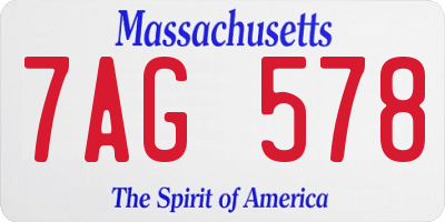 MA license plate 7AG578