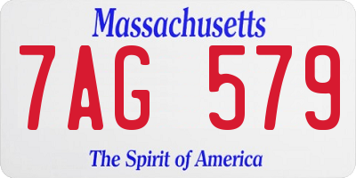 MA license plate 7AG579