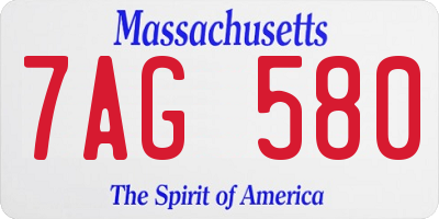MA license plate 7AG580