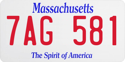 MA license plate 7AG581