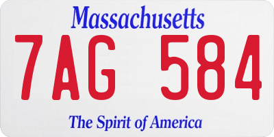 MA license plate 7AG584
