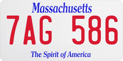 MA license plate 7AG586