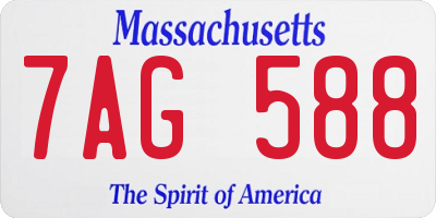 MA license plate 7AG588