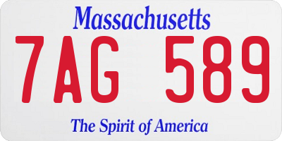 MA license plate 7AG589