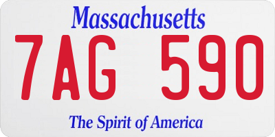 MA license plate 7AG590