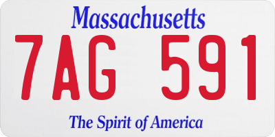 MA license plate 7AG591