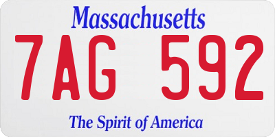 MA license plate 7AG592