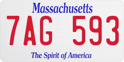 MA license plate 7AG593