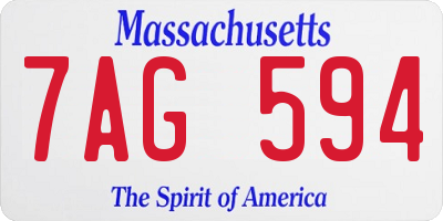 MA license plate 7AG594